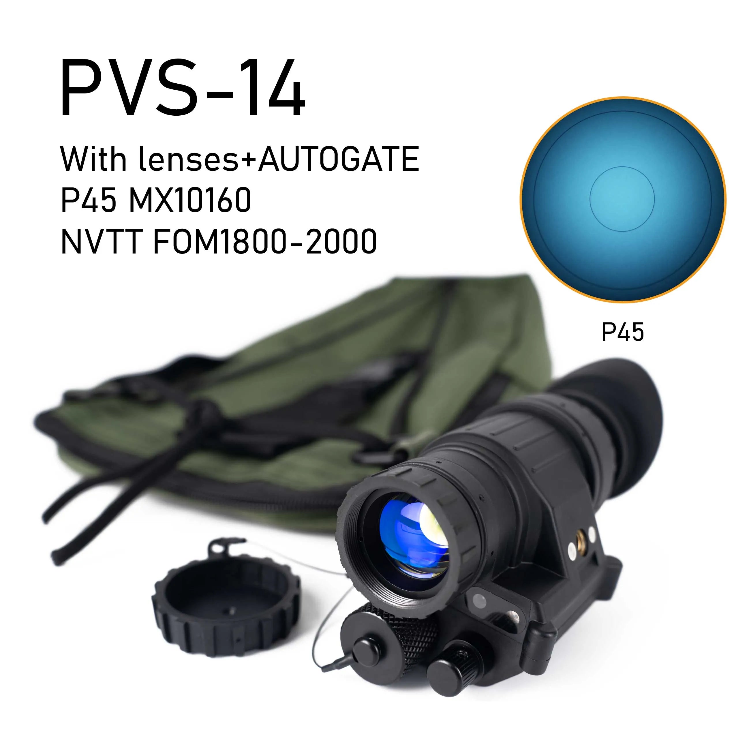 PVS-14 NNVT NVT7 GEN2+ FOM1800-2000+ ATUOGATE P45 MX10160