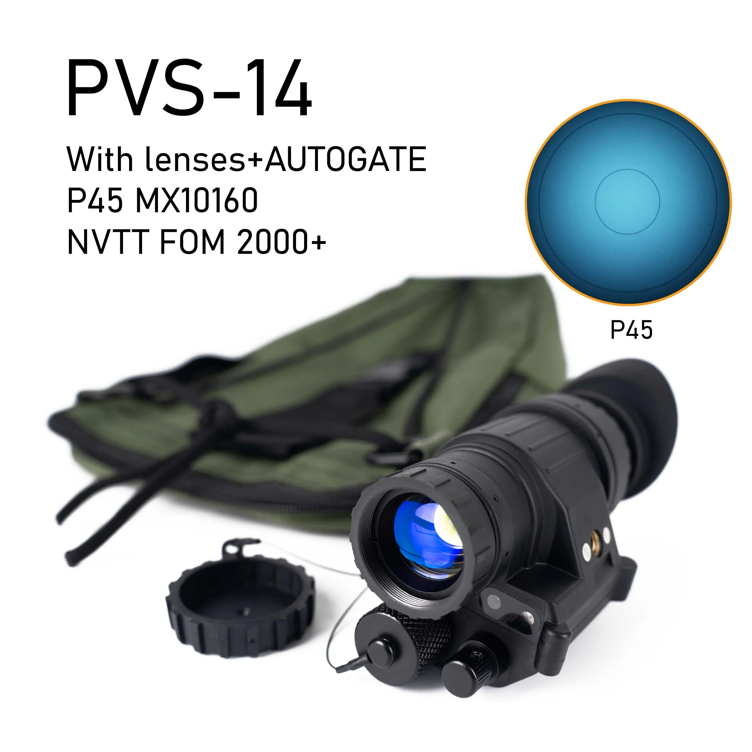 PVS-14 NNVT NVT7 GEN2+ FOM2000+ AUTOGATE P45 MX10160