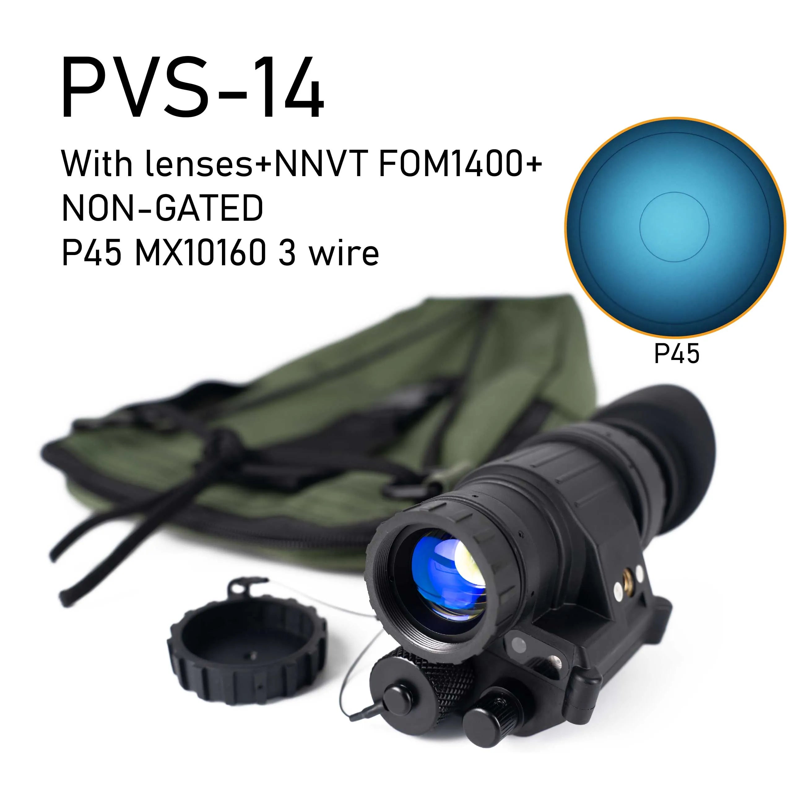PVS-14 NNVT NVT4 GEN2+ FOM1400+ NON-GATED P45 MX10160 3 wire
