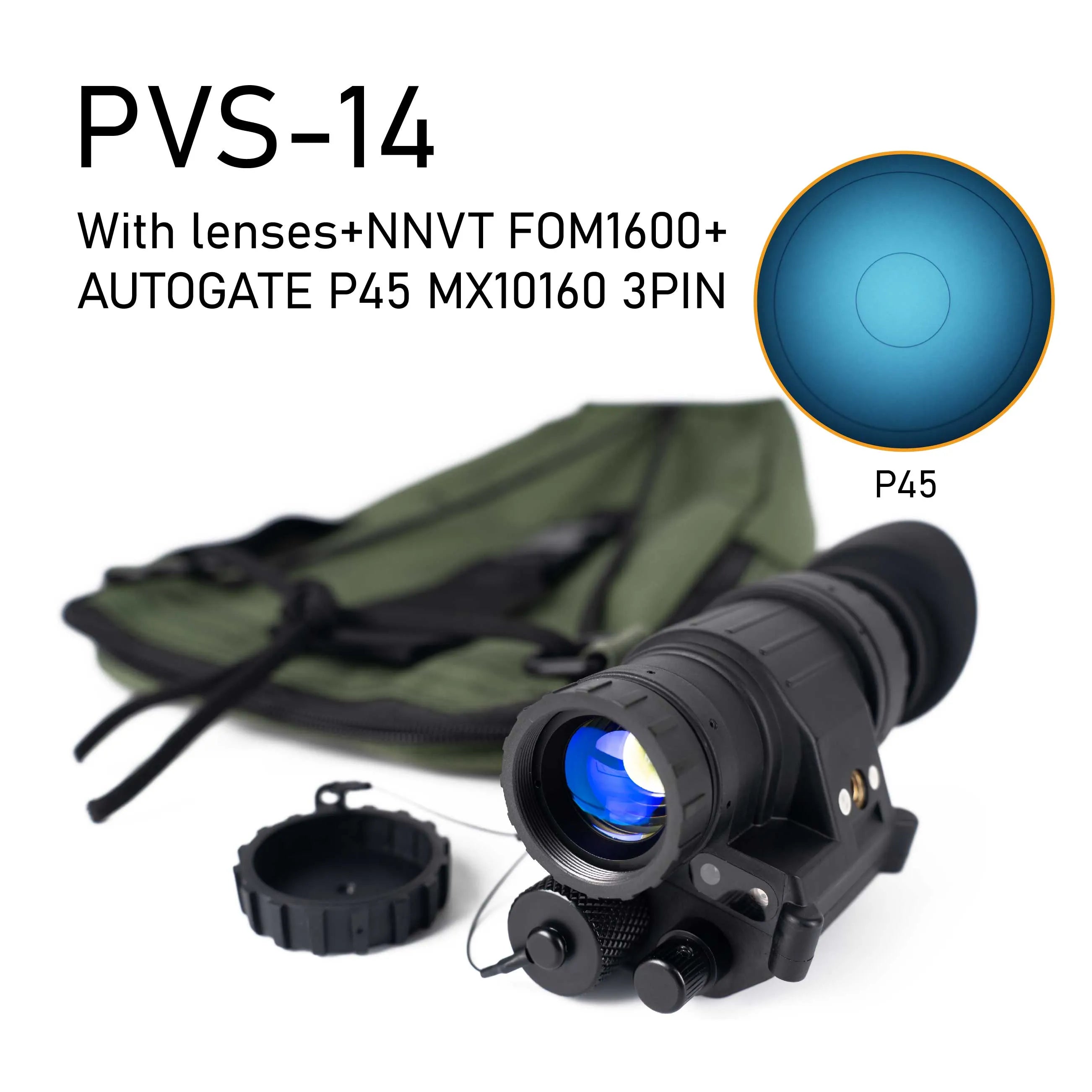 PVS-14 NNVT NVT5 GEN2+ FOM1600+ ATUOGATE P45 MX10160 3PIN