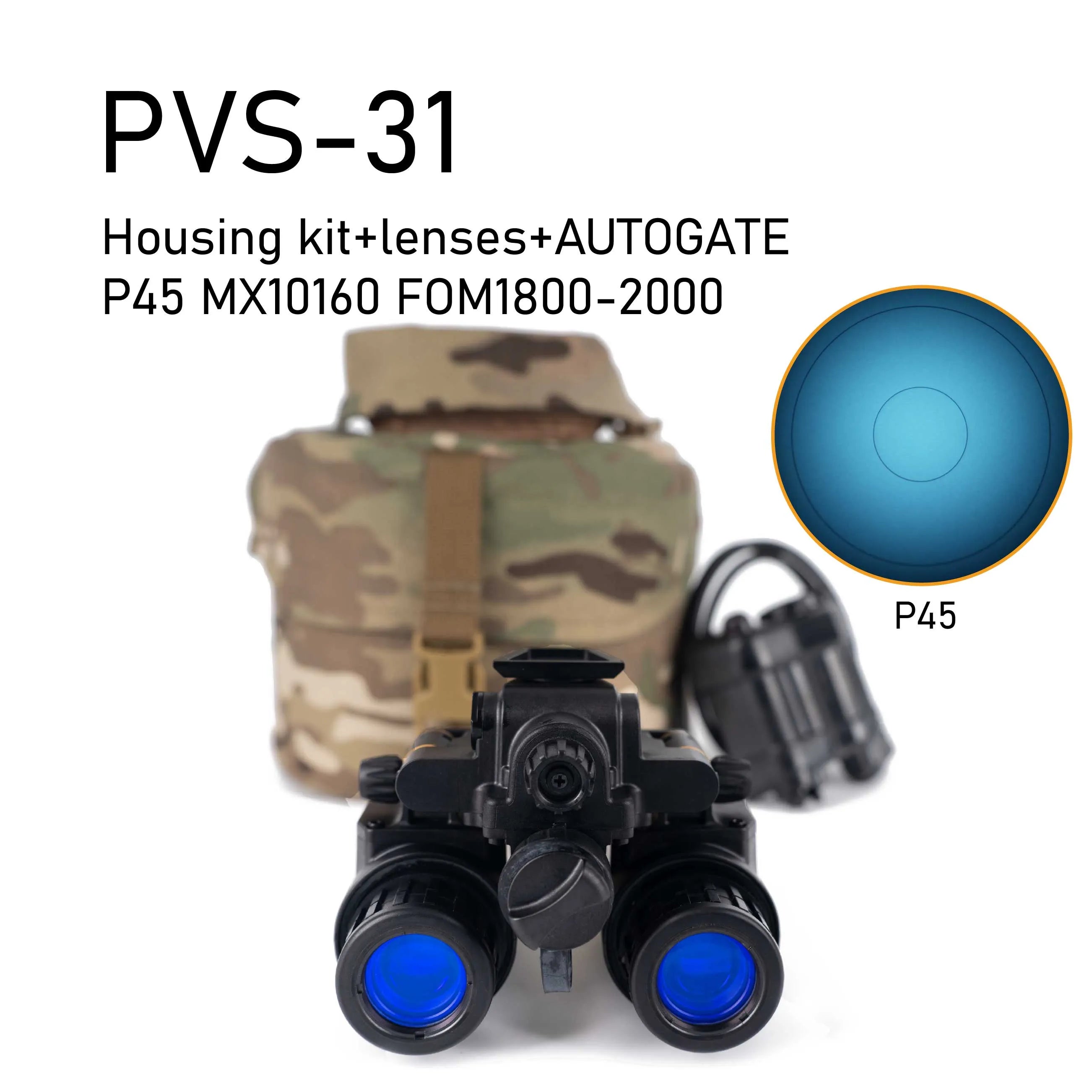 PVS-31 NNVT NVT7 GEN2+ FOM1800-2000+ AUTOGATE P45 MX10160