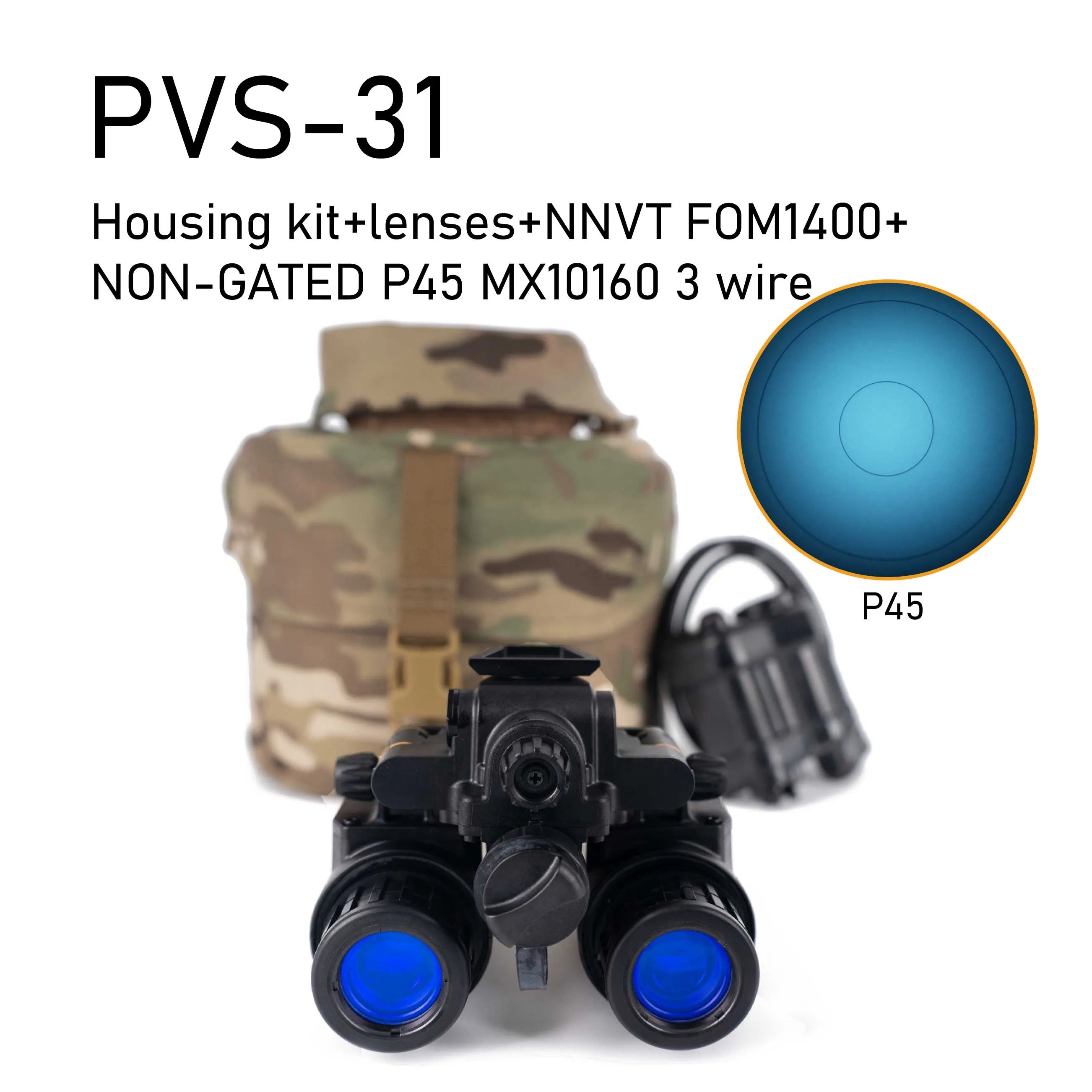 PVS-31 NNVT NVT4 GEN2+ FOM1400+ NON-GATED P45 MX10160 3 wire