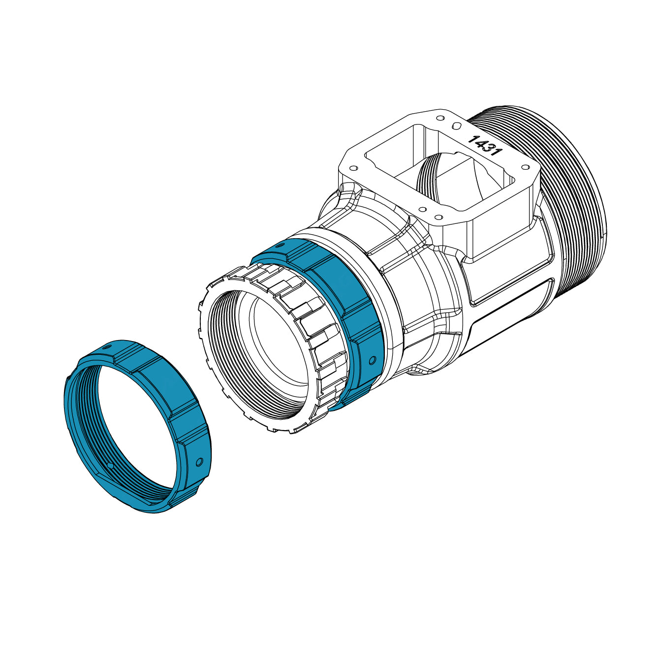 BVND1431 PVS14 D-COLLAR Objective Lenses Retaining Lock Ring